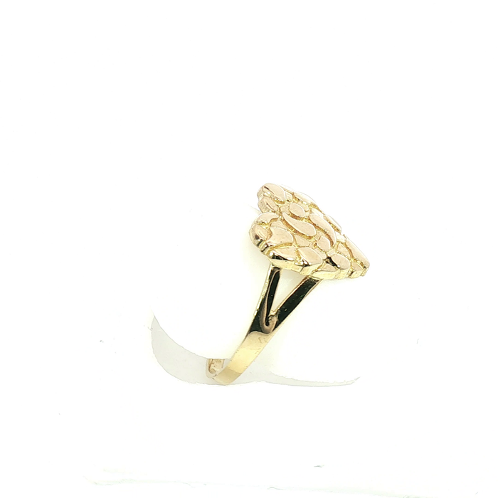 10K Yellow Gold Nugget Heart Ring