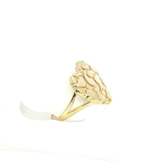 10K Yellow Gold Nugget Heart Ring