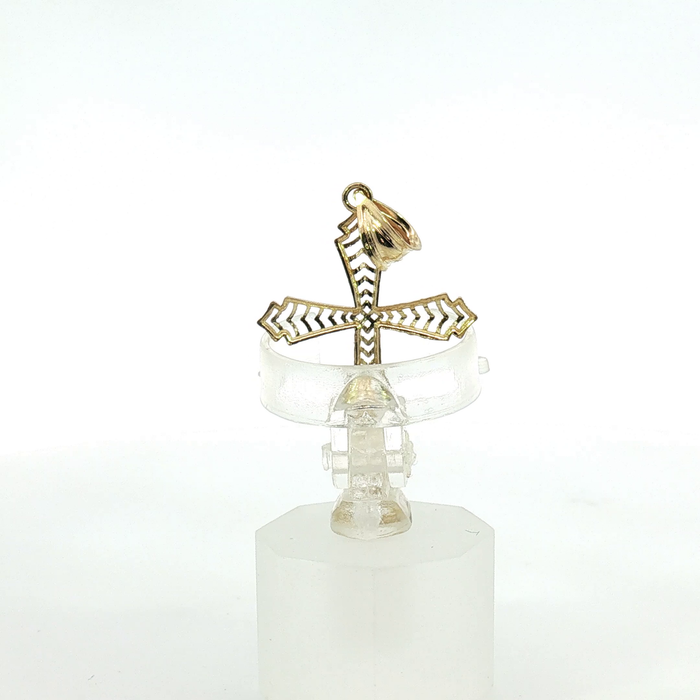 10k Yellow Gold Openwork Cross Pendant
