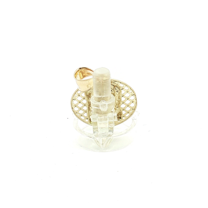 10k Yellow Gold Openwork Jesus Christ Round Pendant