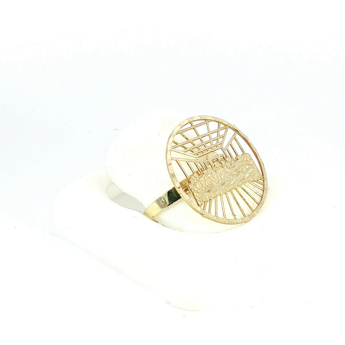 10K Yellow Gold Openwork Last Supper Ring
