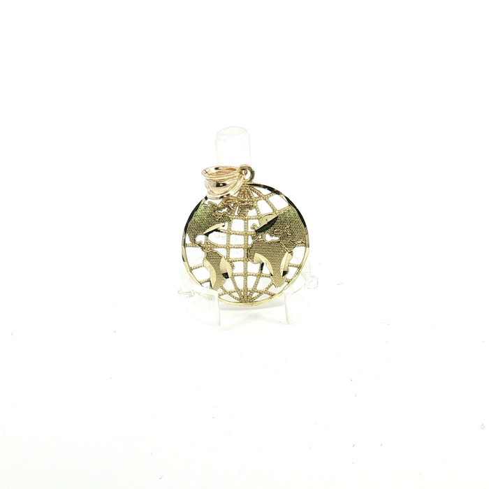 10k Yellow Gold Openwork World is yours Pendant