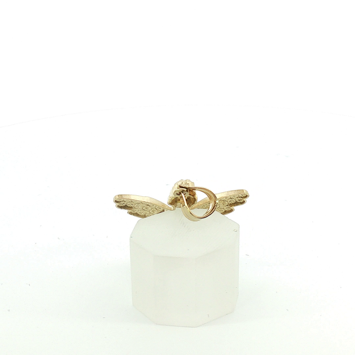 10K Yellow Gold Praying Angel Pendant - Medium