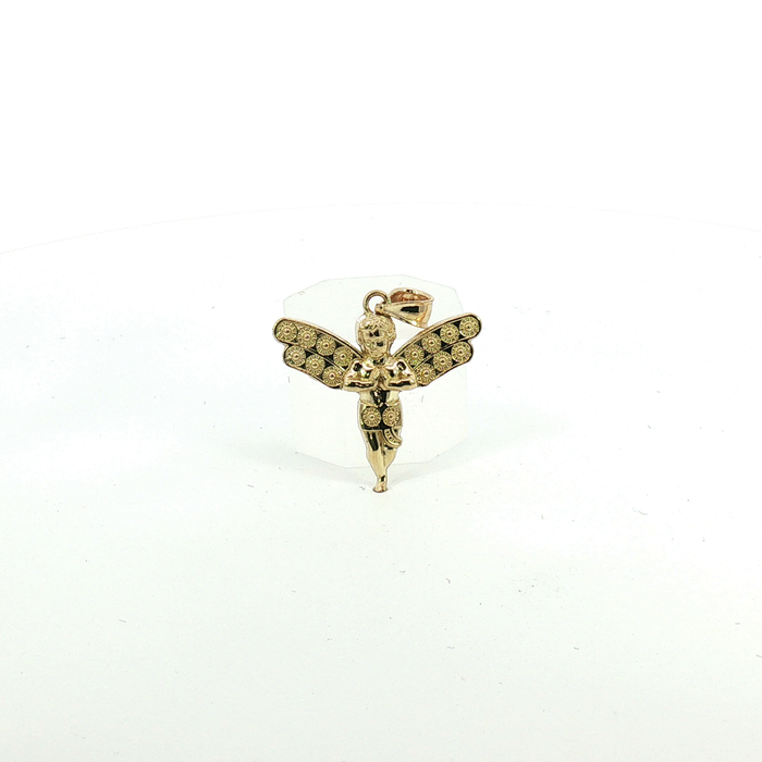 10k Yellow Gold Praying Angel Pendant - Small