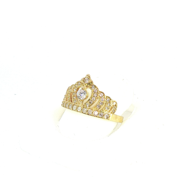 10K Yellow Gold Quinceañera crown Ring