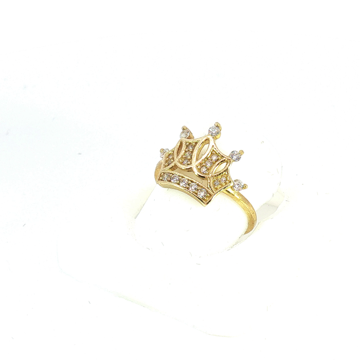 10K Yellow Gold Quinceañera Crown Ring