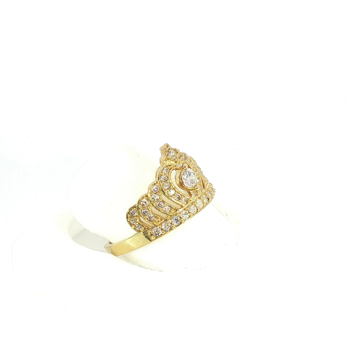 10K Yellow Gold Quinceañera crown Ring