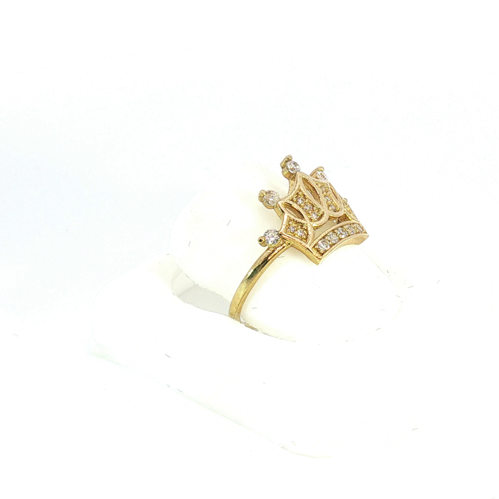 10K Yellow Gold Quinceañera Crown Ring
