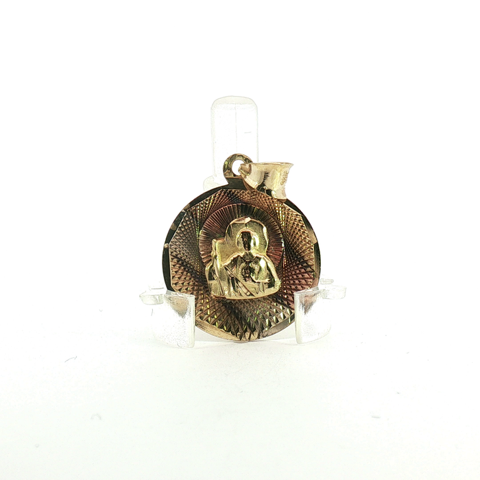 10K Yellow Gold Religious Medallion Pendant