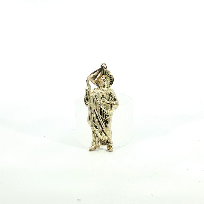 10k Yellow Gold Religious Saint Jude Medallion Pendant