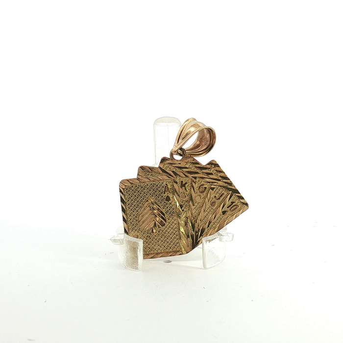 10K Yellow Gold Royal Flush Pendant - Small