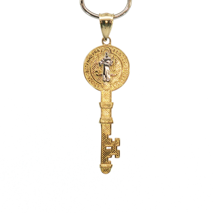 10K Yellow Gold Saint Benedict Key Pendant