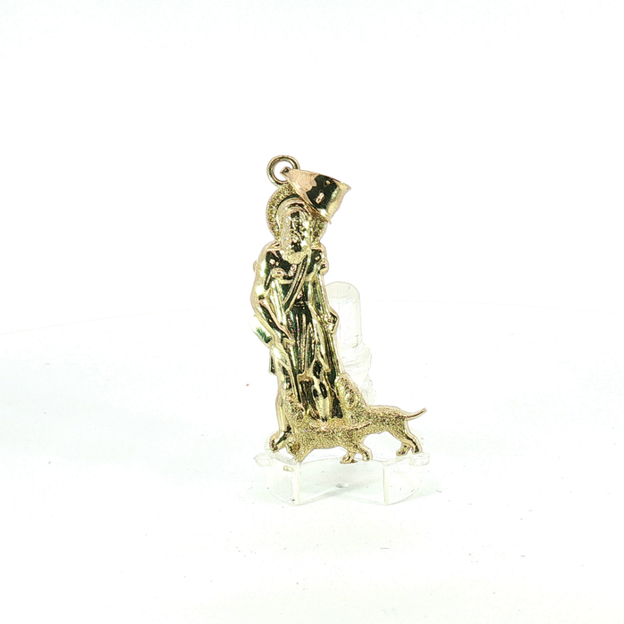 10K Yellow Gold Saint Lazarus San Lazaro Pendant - Small