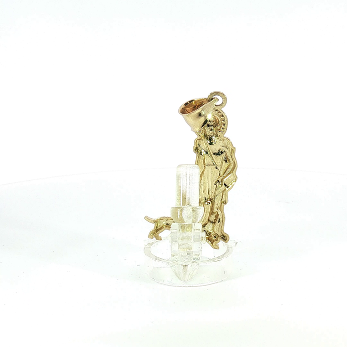 10K Yellow Gold Saint Lazarus San Lazaro Pendant - Small