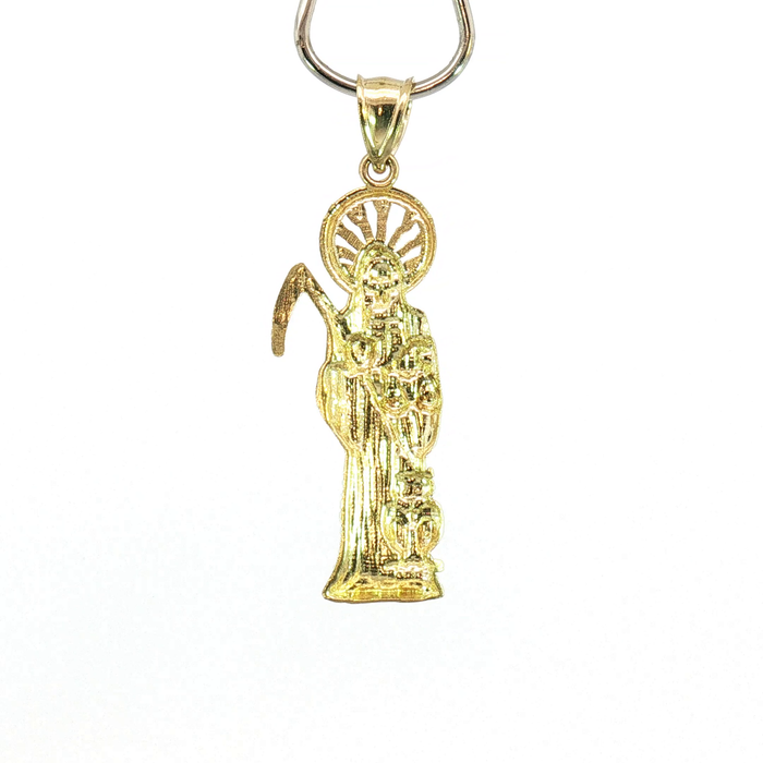 10K Yellow Gold Santa Muerte Pendant