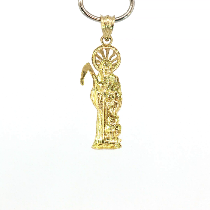 10K Yellow Gold Santa Muerte Pendant