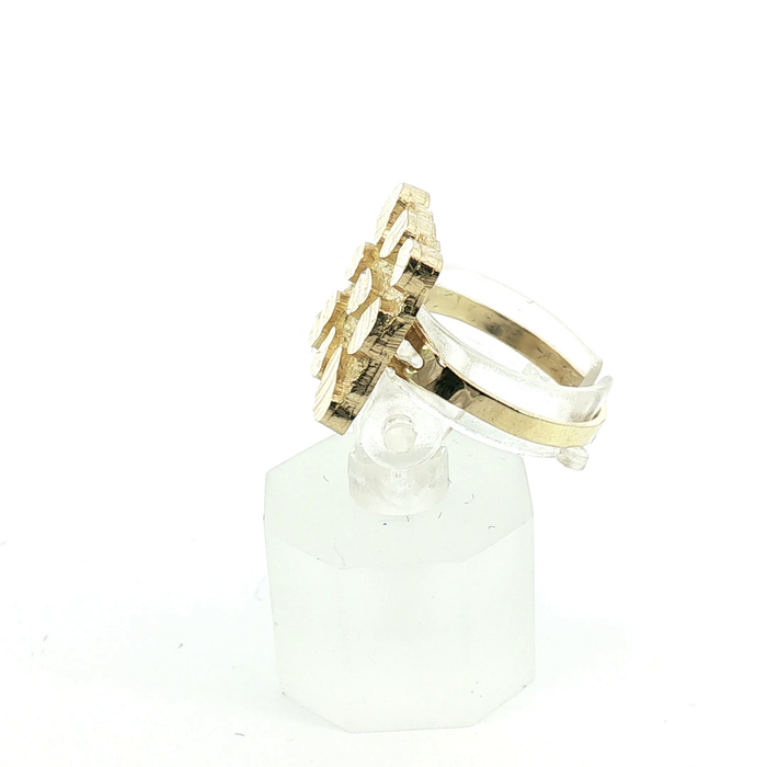 10K Yellow Gold Square Nugget Ring - Big