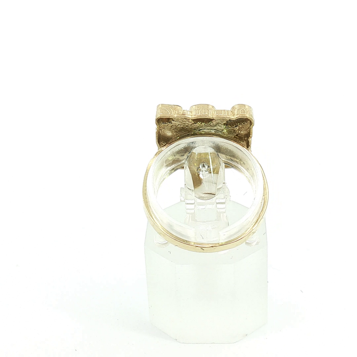 10K Yellow Gold Square Nugget Ring - Big