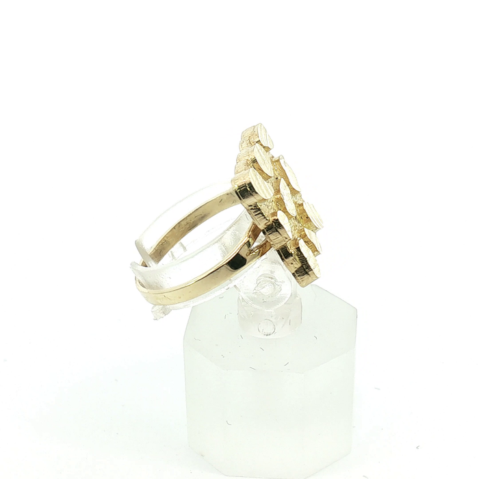 10K Yellow Gold Square Nugget Ring - Big