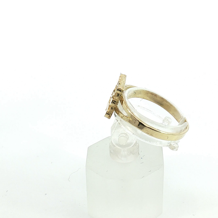 10K Yellow Gold Square Nugget Ring - Small