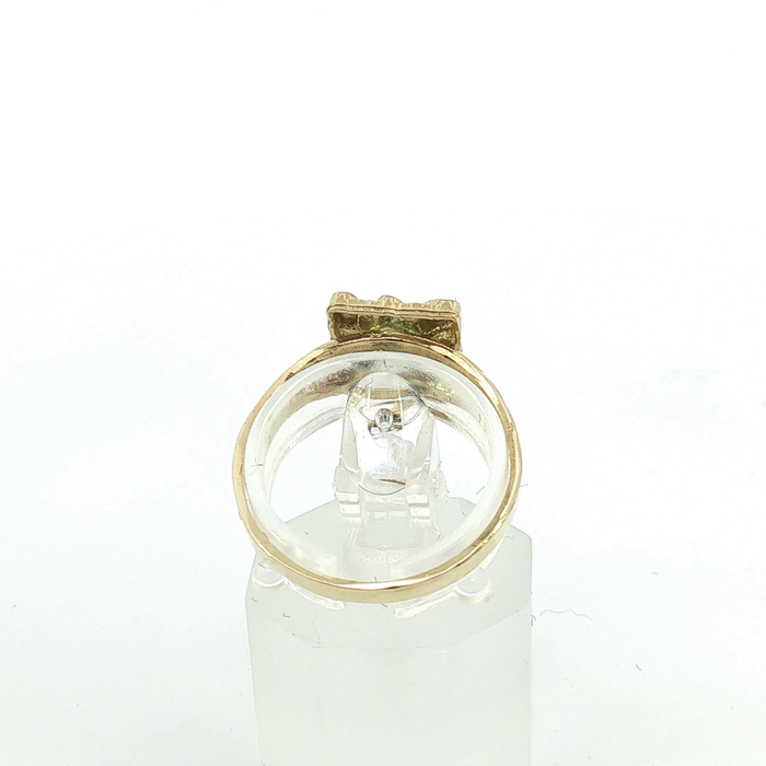 10K Yellow Gold Square Nugget Ring - Small