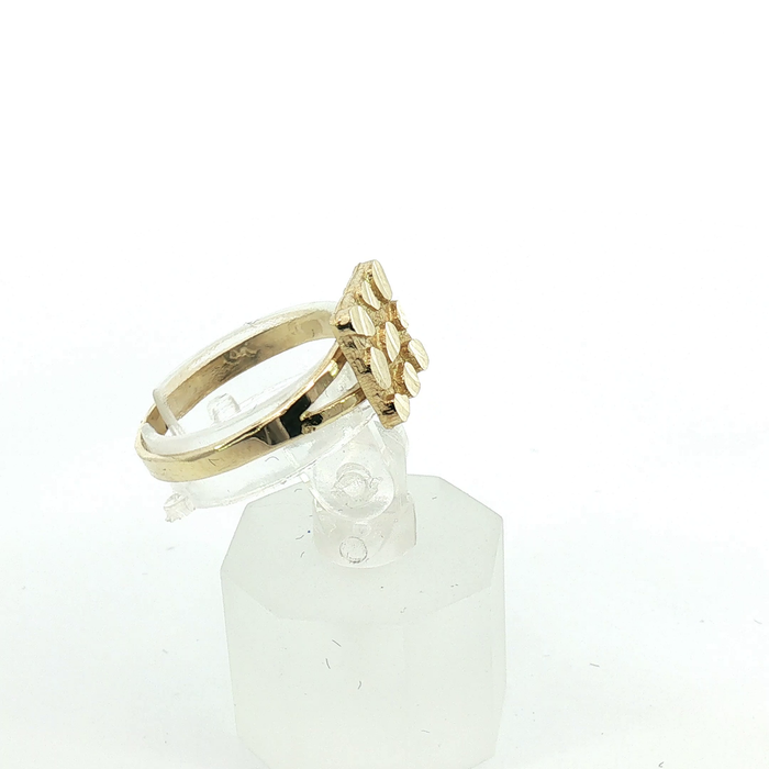 10K Yellow Gold Square Nugget Ring - Small