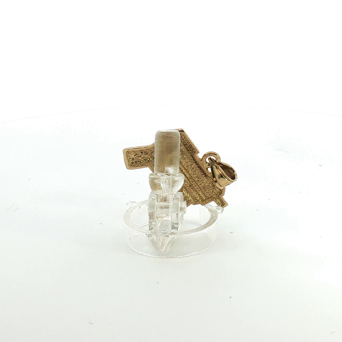 10K Yellow Gold Submachine Gun Pistol Pendant