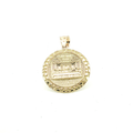 10k Yellow Gold The Last Supper Circular Medallion Pendant
