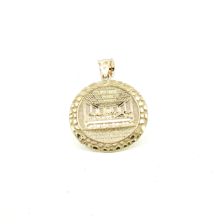 10k Yellow Gold The Last Supper Circular Medallion Pendant