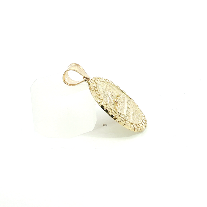 10k Yellow Gold The Last Supper Circular Medallion Pendant