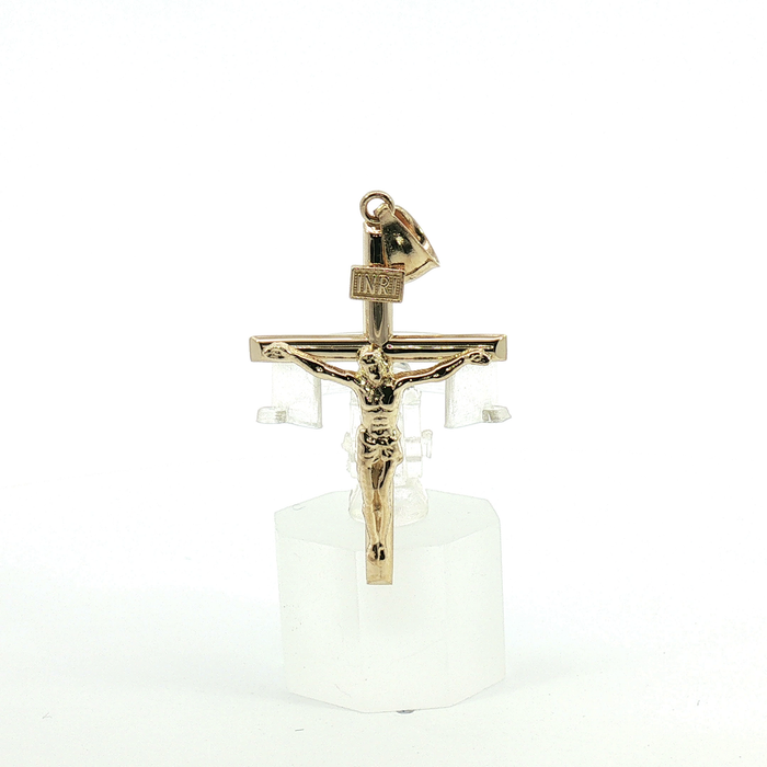10k Yellow Gold Traditional INRI Crucifix Pendant