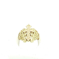 10K Yellow Gold Triple Cross Nugget Ring
