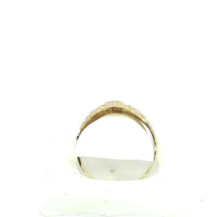 10K Yellow Gold Triple Cross Nugget Ring