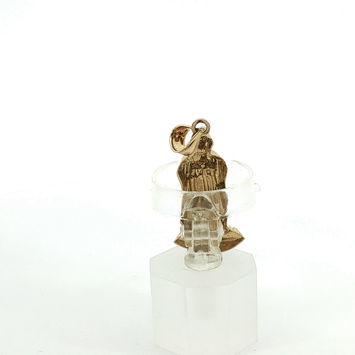 10k Yellow Gold Virgin Mary Religious Figurine Pendant