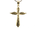10K Yellow Gold Winged Cross Pendant
