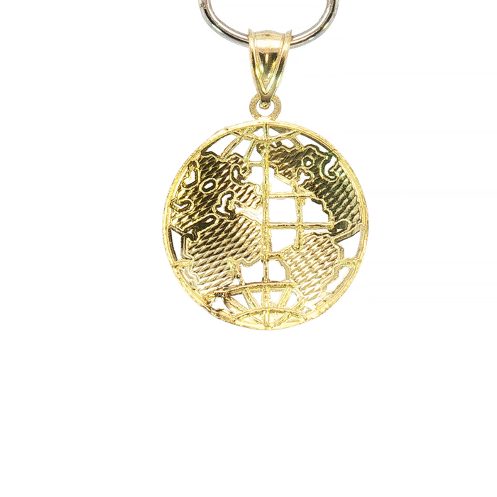 10K Yellow Gold World is Yours Pendant