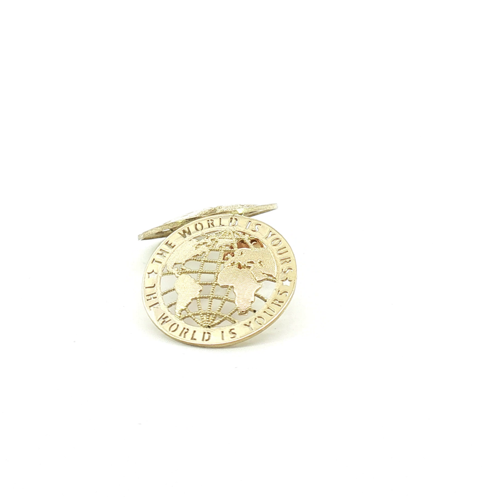 10K Yellow Gold World Map Stud Earrings The World Is Yours