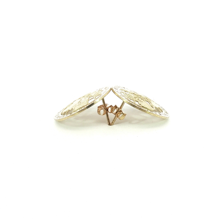10K Yellow Gold World Map Stud Earrings The World Is Yours