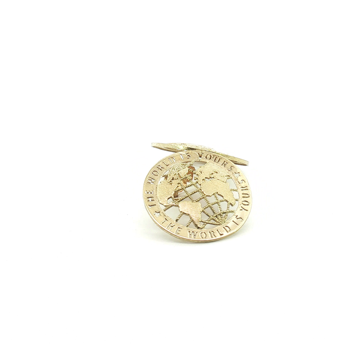 10K Yellow Gold World Map Stud Earrings The World Is Yours