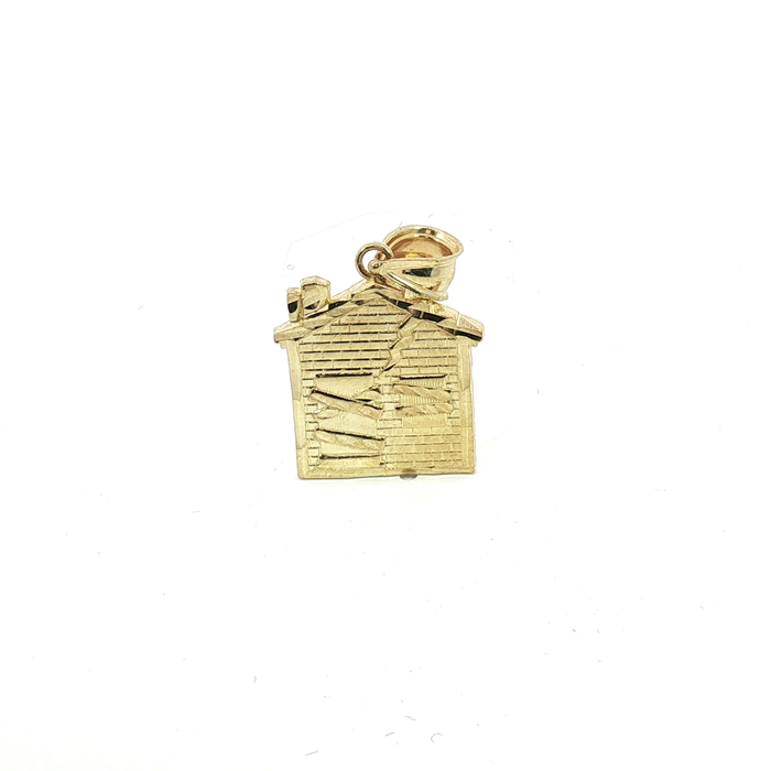 10k Yellow House Charm Pendant