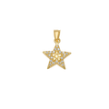 10K/14K Solid Gold Star CZ Accent Pendant