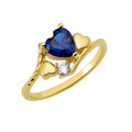 10K/14K Gold Heart Gemstone Ring