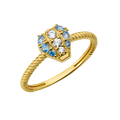 10K/14K Gold Cluster Ring Colored Gemstones