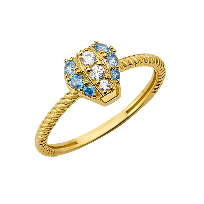 10K/14K Gold Cluster Ring Colored Gemstones