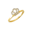 10K/14K Gold Crown Ring with Sparkling White Stones