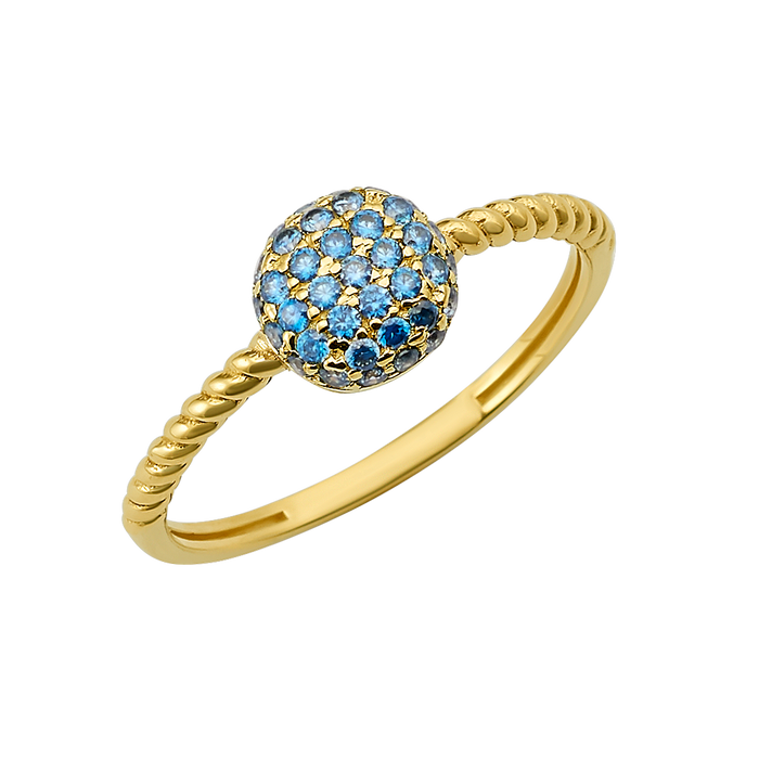 10K/14K Gold Dome Ring with Gemstones