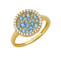 10K/14K Gold Round Cluster Ring with Gemstones