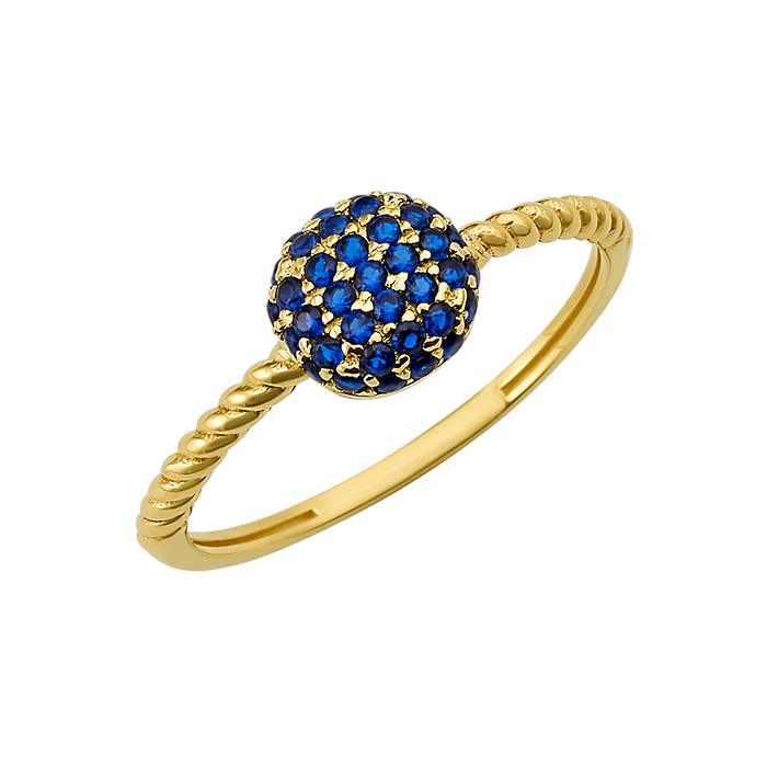 10K/14K Gold Dome Ring with Gemstones