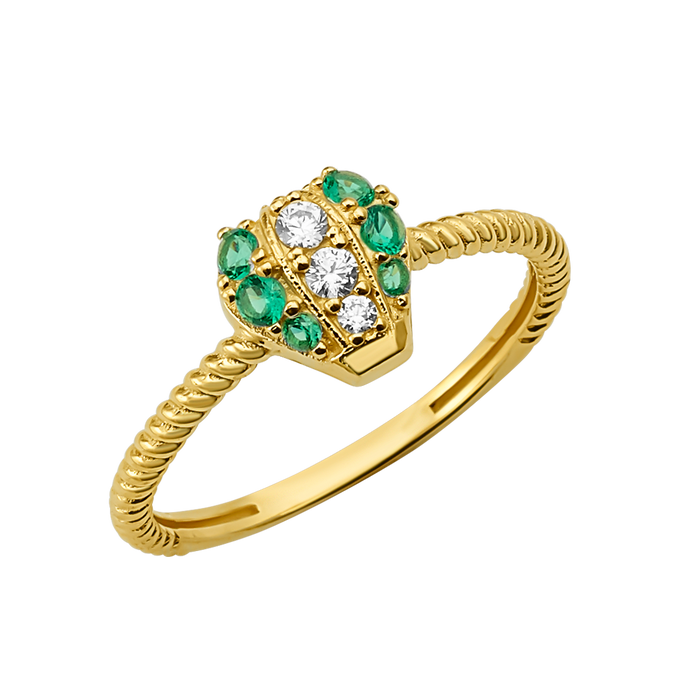 10K/14K Gold Cluster Ring Colored Gemstones