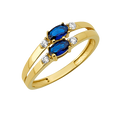 10K/14K Gold Double Gemstone Ring with White Accents